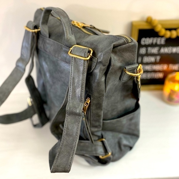 Brand NEW! Grey Camden Bag w/Aqua Geo Lavender Crossbody Strap💜💙 - Picture 5 of 16